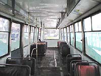 салон трамвая КТМ-5М3 с сидениями от РВЗ-6М2